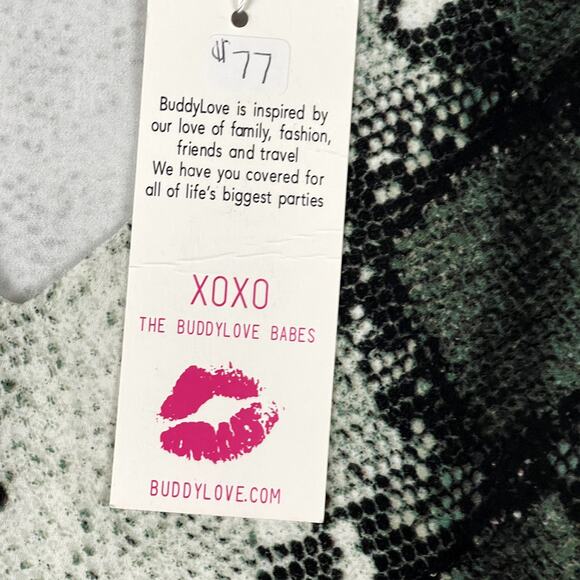 Buddy Love Jackie Snake Print Bodysuit Womens Small Gray Balloon Long Sleeve NWT - Picture 6 of 14